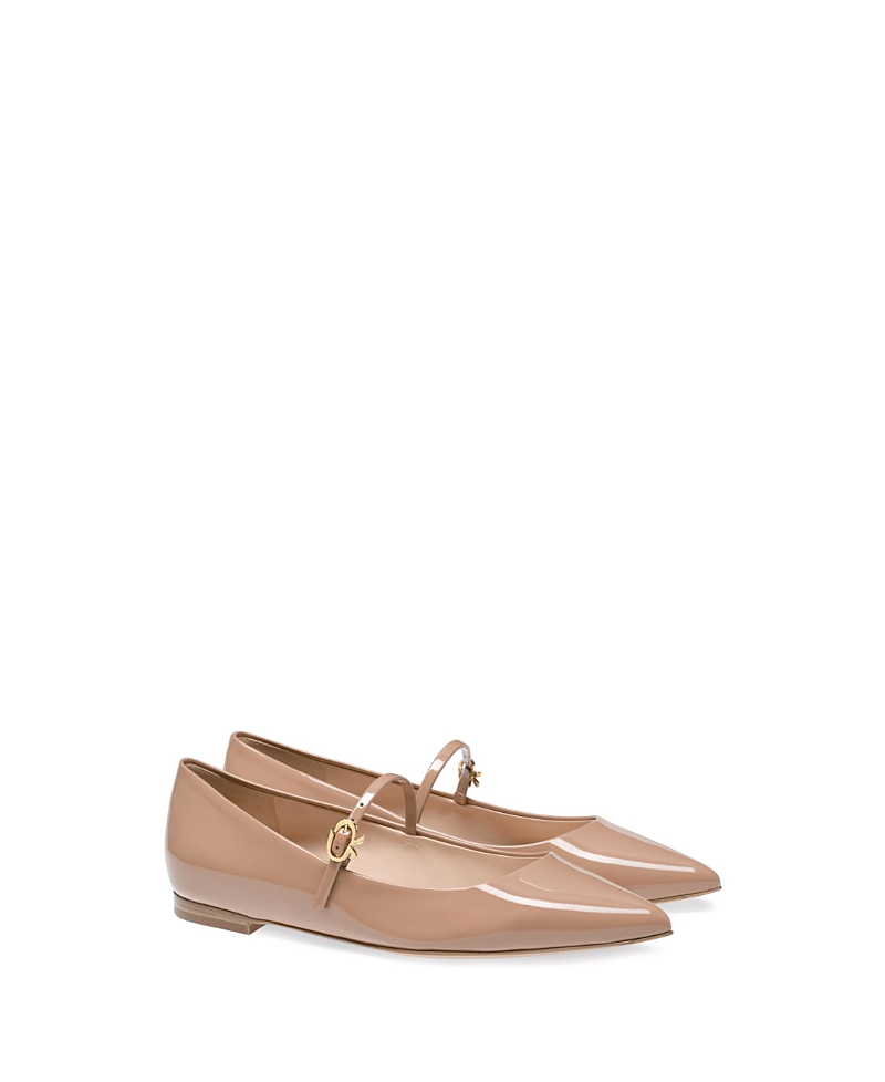 Gianvito Rossi Women's Ribbon Jane Flats In Nude