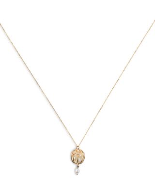 WWAKE - 14K Yellow Gold Universe Cultured Freshwater Pearl Pendant Necklace, 20"