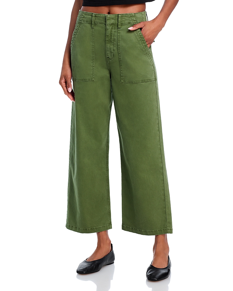 Pistola Sophia Stretch Cotton Ankle Wide Leg Pants In Basil