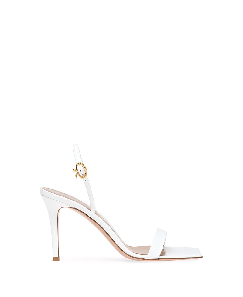 Gianvito Rossi Vernice 85 Patent-leather Slingback Sandals In White