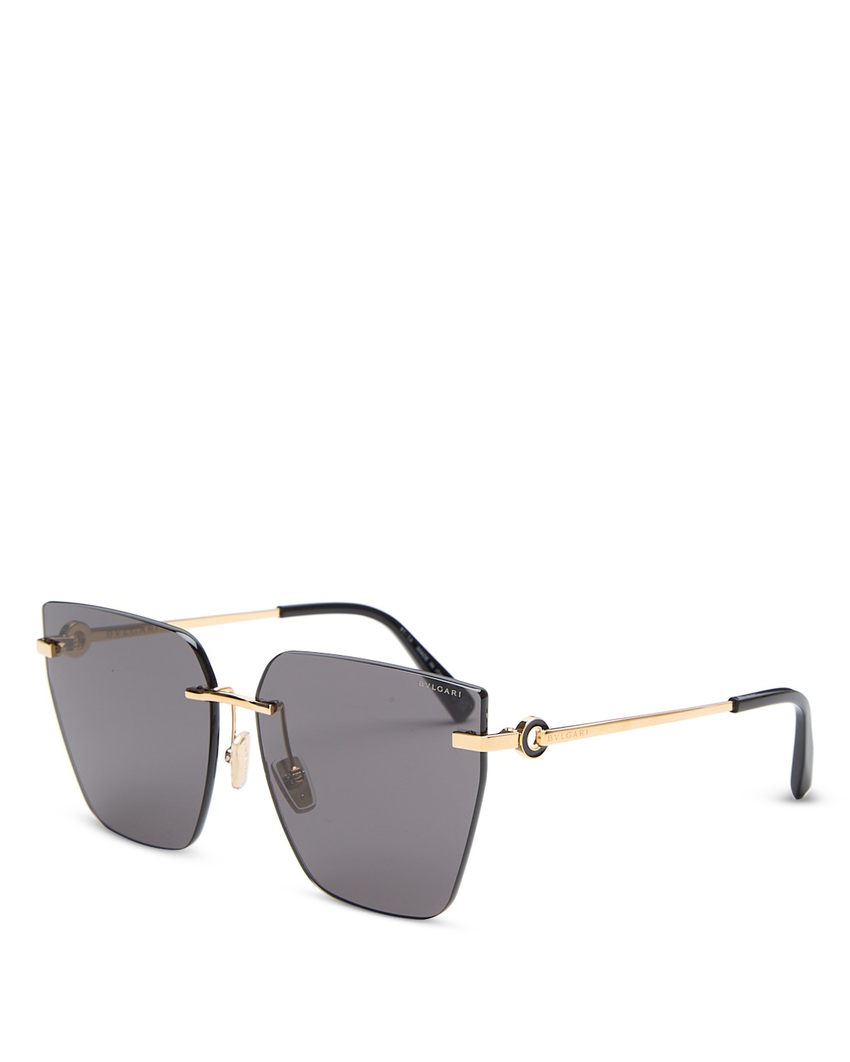 Bvlgari Square Sunglasses, 61mm in Gold/Gray Solid