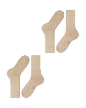 Shop Falke Happy Crew Socks, Pack Of 2 In Sand Melange