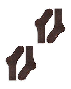 Falke Happy Crew Socks, Pack Of 2 In Dark Brown