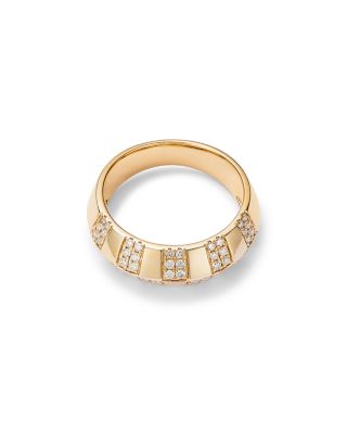 Diamond Checkerboard Ring in 14K Yellow Gold, 0.44 tcw