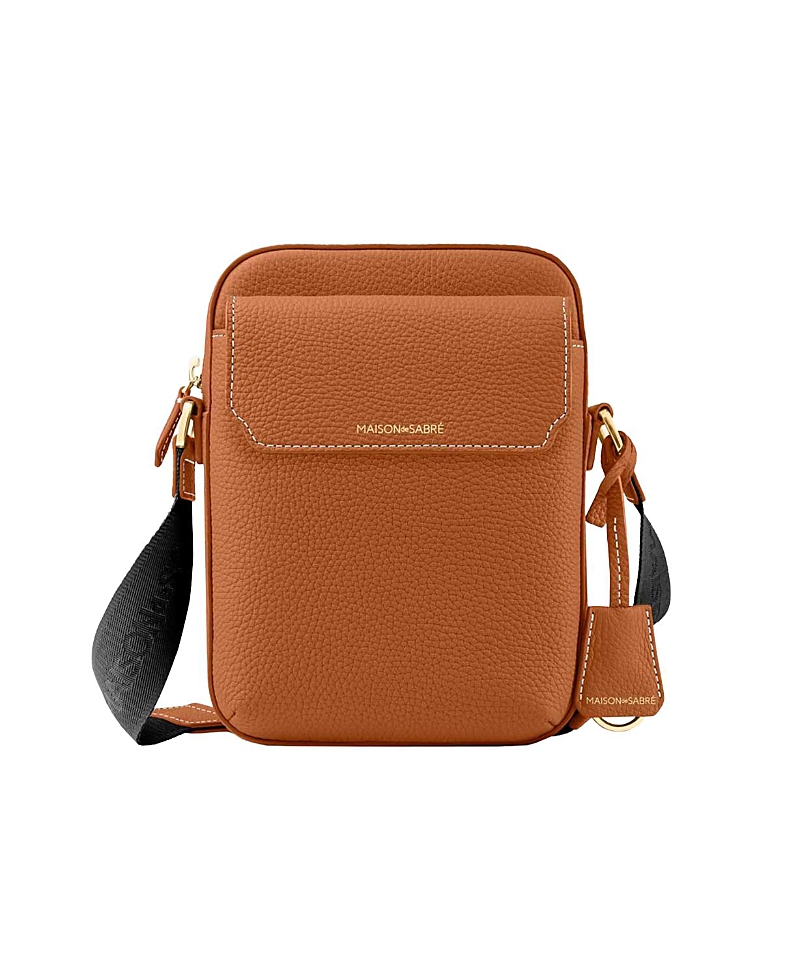 Maison De Sabre Maison De Sabré Small Leather Messenger Bag In Pecan Brown