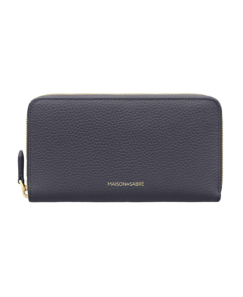 Maison De Sabre Maison De Sabré Long Leather Zip Wallet In Graphite Sky