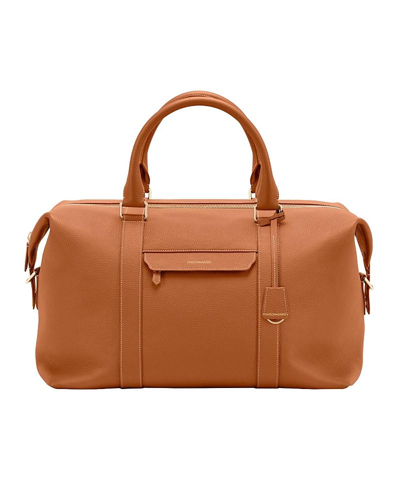 Maison De Sabre The Duffle Expandable Leather Bag In Pecan Brown