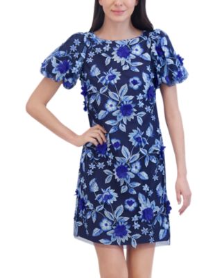 Eliza J - Floral Puff Sleeve Shift Dress