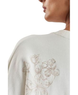 Salix Blossom-Embroidered Ethical-Cotton Sweatshirt