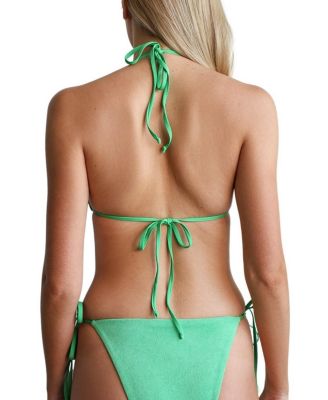 Palm Tie Back Triangle Bikini Top