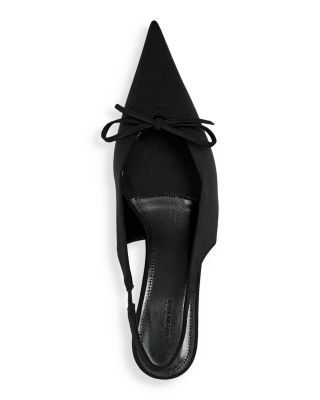 Women&#39;s Knife Bow Slingback Kitten Heel Pumps