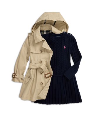 Ralph Lauren Girls' Mini-Cable Pleated Cotton Sweater Dress - Little Kid,  Big Kid | Bloomingdale's Kids
