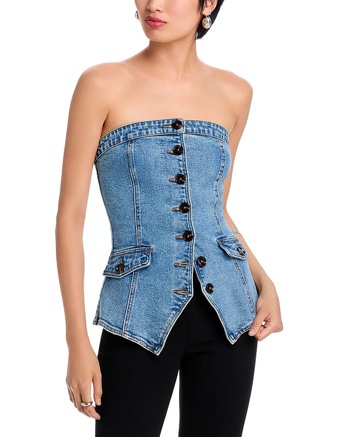 BLANKNYC Denim Bustier - Exclusive | Bloomingdale's