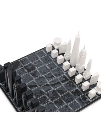 Chess Set Acrylic New York Edition with Wood Map Board - Age 14+