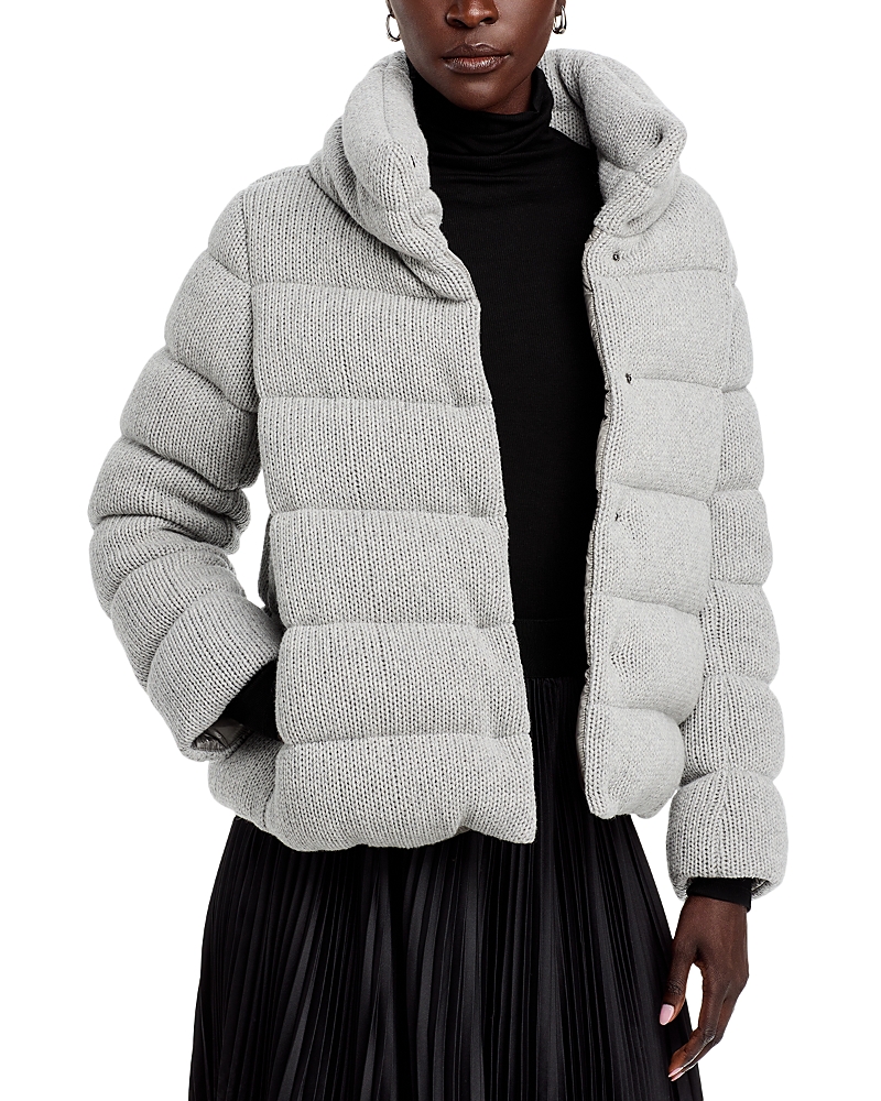 Herno Quilted Knit Bomber Jacket - Exclusive In Light Grey