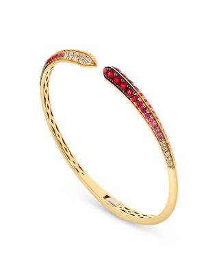 Alberto Milani 18K Yellow Gold Via Fiori Scuri Diamond & Pink Sapphire Kiss Cuff Bracelet - Exclusive, Italy Campaign
