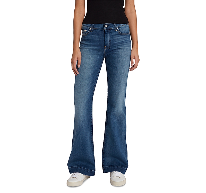 7 For All Mankind Tailorless Dojo High Rise Flare Jeans in Disautlght