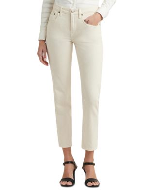 Ralph Lauren - High Rise Ankle Tapered Jeans in Marscapone Cream White