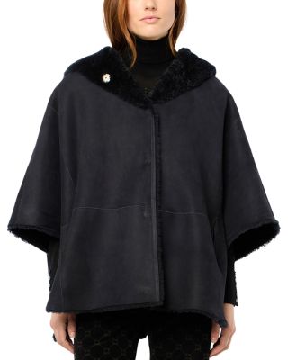 Gerard Darel Loriane Hooded Shearling Coat