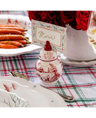 Country Estate Winter Frolic Ginger Jar Place Card Holder Set of 4