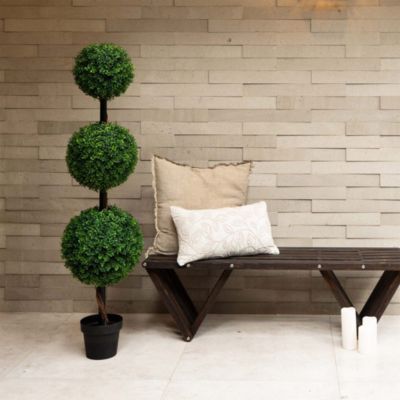 4' Artificial Triple Ball Boxwood Topiary Tree (Indoor/Outdoor)