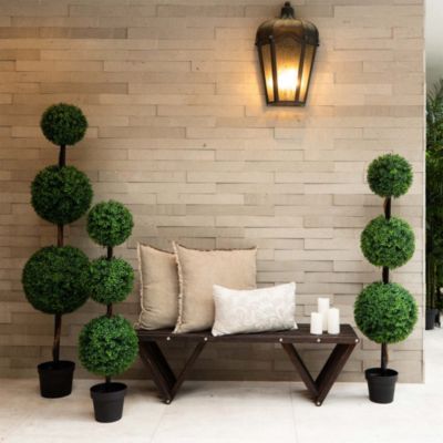 5&#39; Artificial Triple Ball Boxwood Topiary Tree (Indoor/Outdoor)