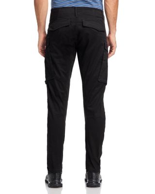 Rovic Zip 3D Regular Tapered Fit Cargo Jeans in Dark Black Brand Name