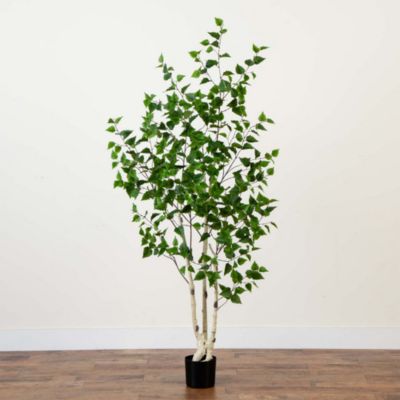 6' Artificial Birch Tree with Real Touch Leaves