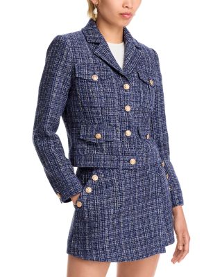 AQUA - Multi Pocket Tweed Jacket - Exclusive