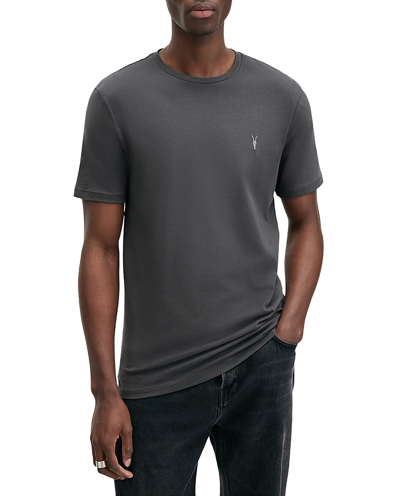 Allsaints Brace Brushed Cotton Crew Neck T-shirt In Carter Grey