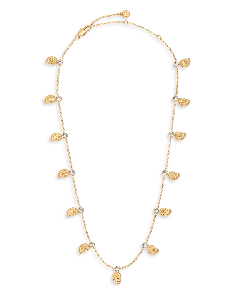 Ettika Swirled Shell Dangle Charm Necklace, 15 In Gold