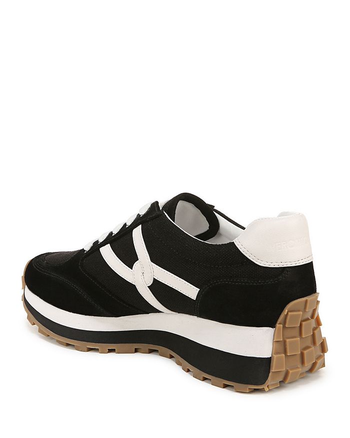 Veronica Beard Valentina Mixed Leather Retro Sneakers In Black/white