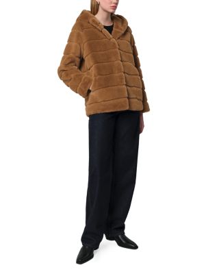 Goldy Faux Fur Hooded Short Coat