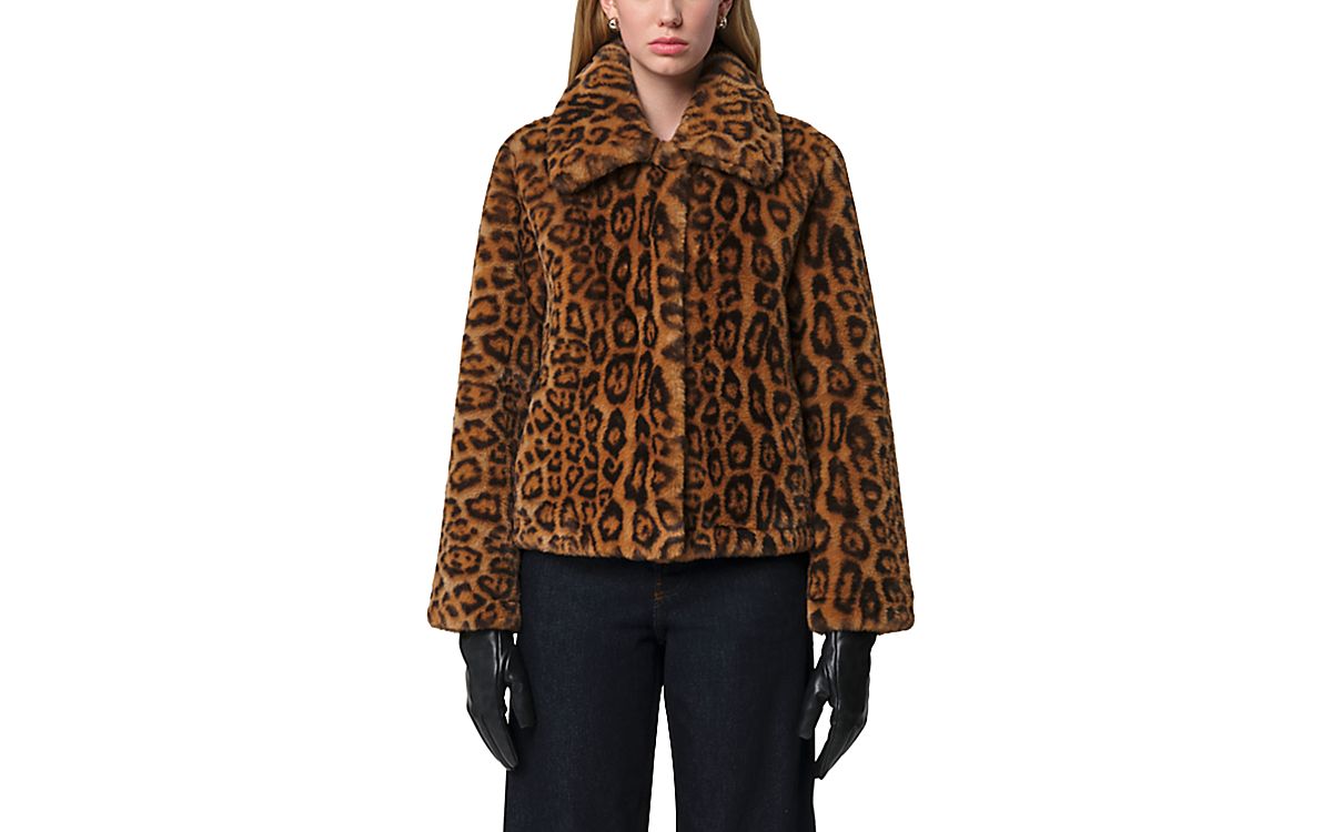 Apparis Elis Faux Fur Leopard Print Jacket