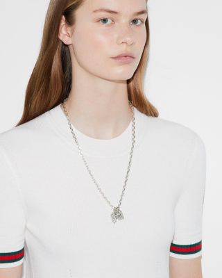 Sterling Silver Trademark Three Charm Logo Pendant Necklace, 20"