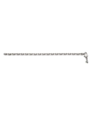 Sterling Silver Trademark Key Charm Chain Link Bracelet