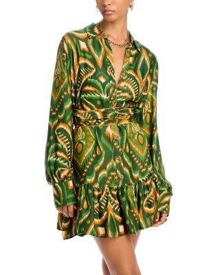 FARM Rio - Pineapple Ikat Long Sleeved Shirt Dress