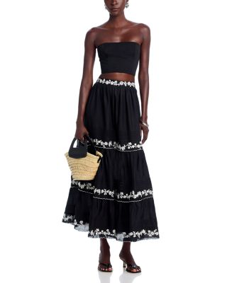 Embroidered Tiered Skirt