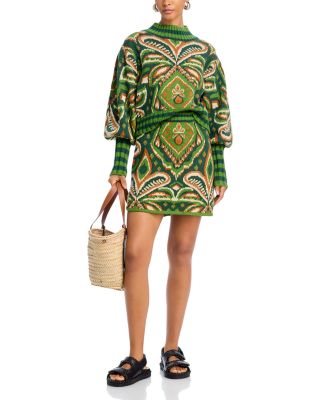 FARM Rio - Ikat Bishop Sleeve Sweater & Sweater Skirt