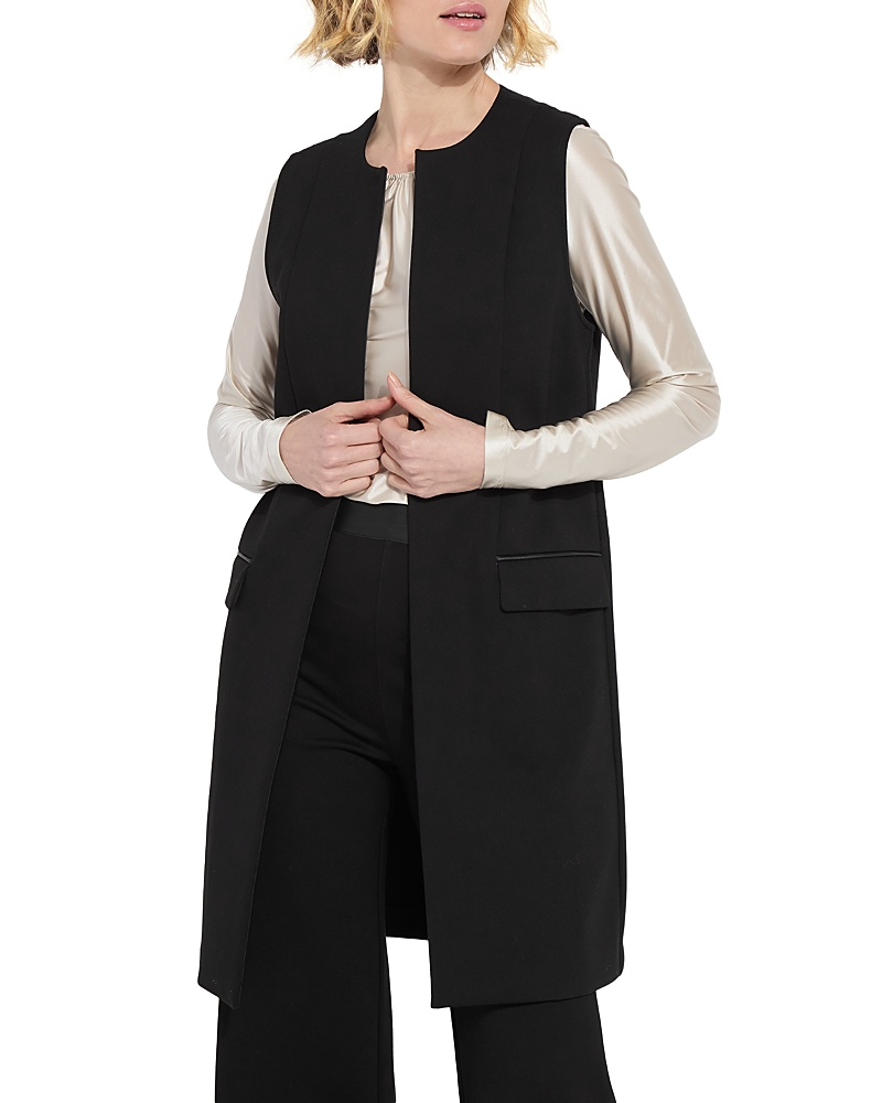 Lyssé Denver Ponte Sleeveless Coat In Black In Black