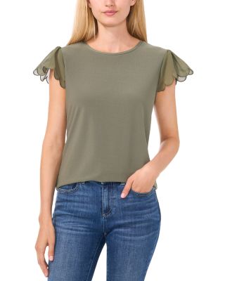 CeCe - Ruffled Sleeve Top