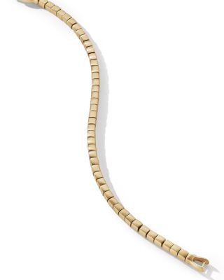 Men's 18K Yellow Gold Spiritual Beads Textured Square Link Bracelet