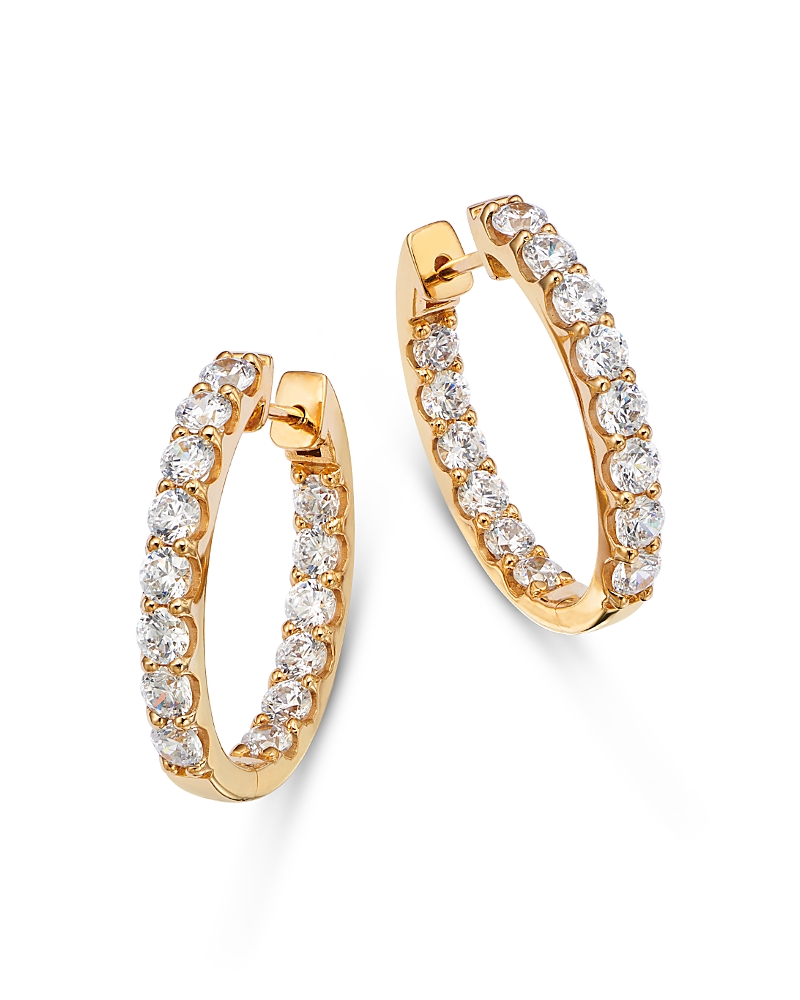 Bloomingdale's Fine Collection 14k Yellow Gold Diamond Inside Out Oval Hoop Earrings, 3.0 Ct. T. W. In Gold