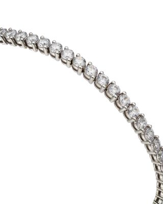 Certified Diamond Double Prong Tennis Bracelet in 14K White Gold, 5.0 tcw
