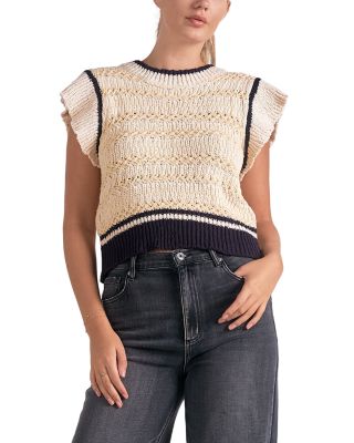 Elan - Crewneck Cap Sleeve Sweater