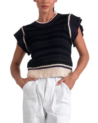 Elan - Crewneck Cap Sleeve Sweater