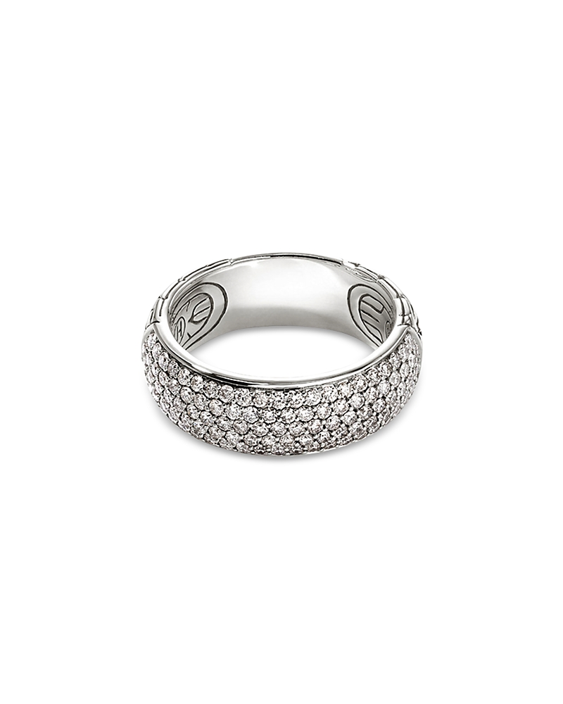 John Hardy Sterling Silver Jh Essentials Pave Diamond Band Ring, 1.07 tcw
