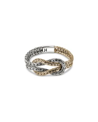 14K Yellow Gold & Sterling Silver Love Knot Ring, 3.6mm