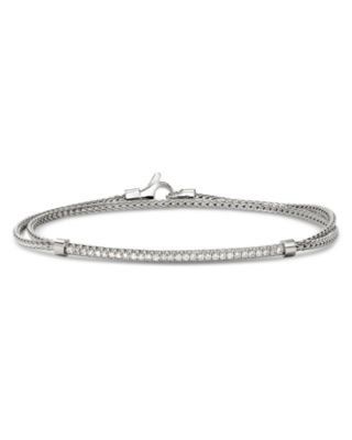 JOHN HARDY - Sterling Silver JH Essentials Diamond Pav&eacute; Wrap Bracelet