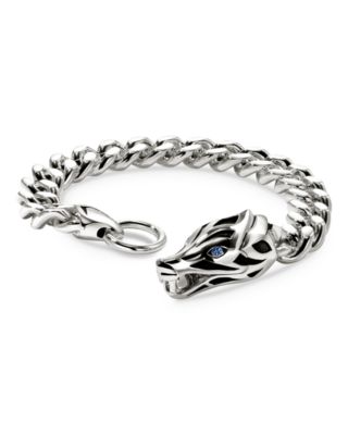 Sterling Silver & Blue Sapphire Naga Bracelet, 11mm